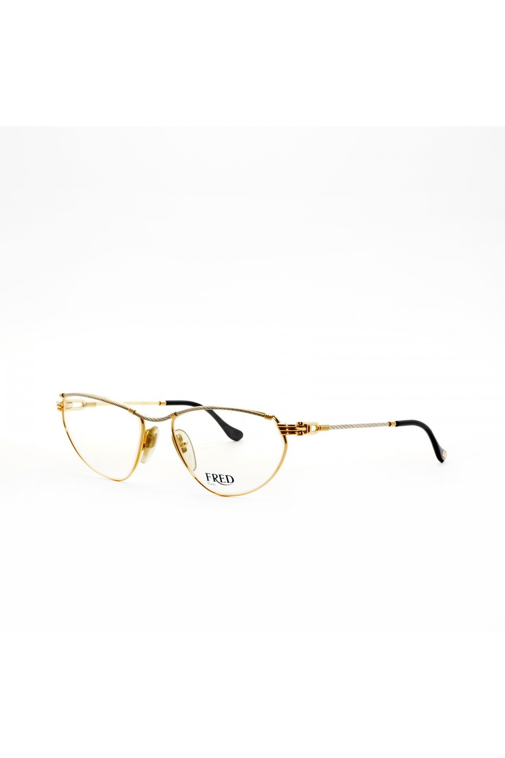 Fred - Occhiali da vista vintage in metallo cat eye per donna oro - MISS G5
