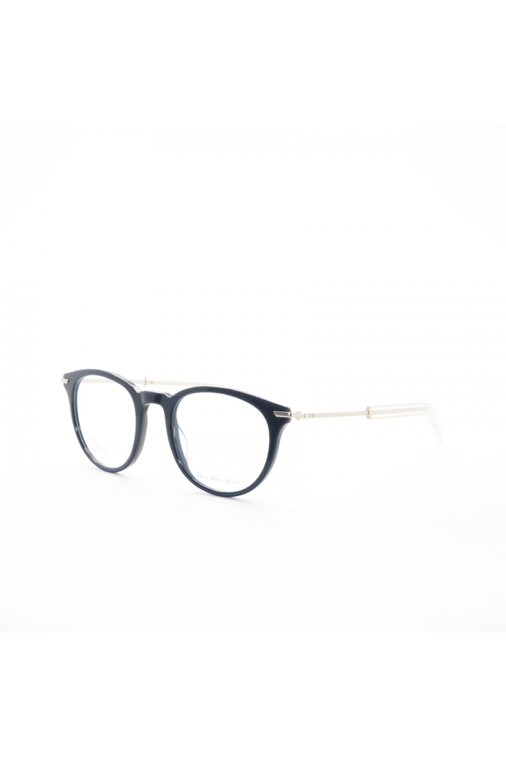 Christian Dior - Occhiali da vista in celluloide tondi per uomo blu -