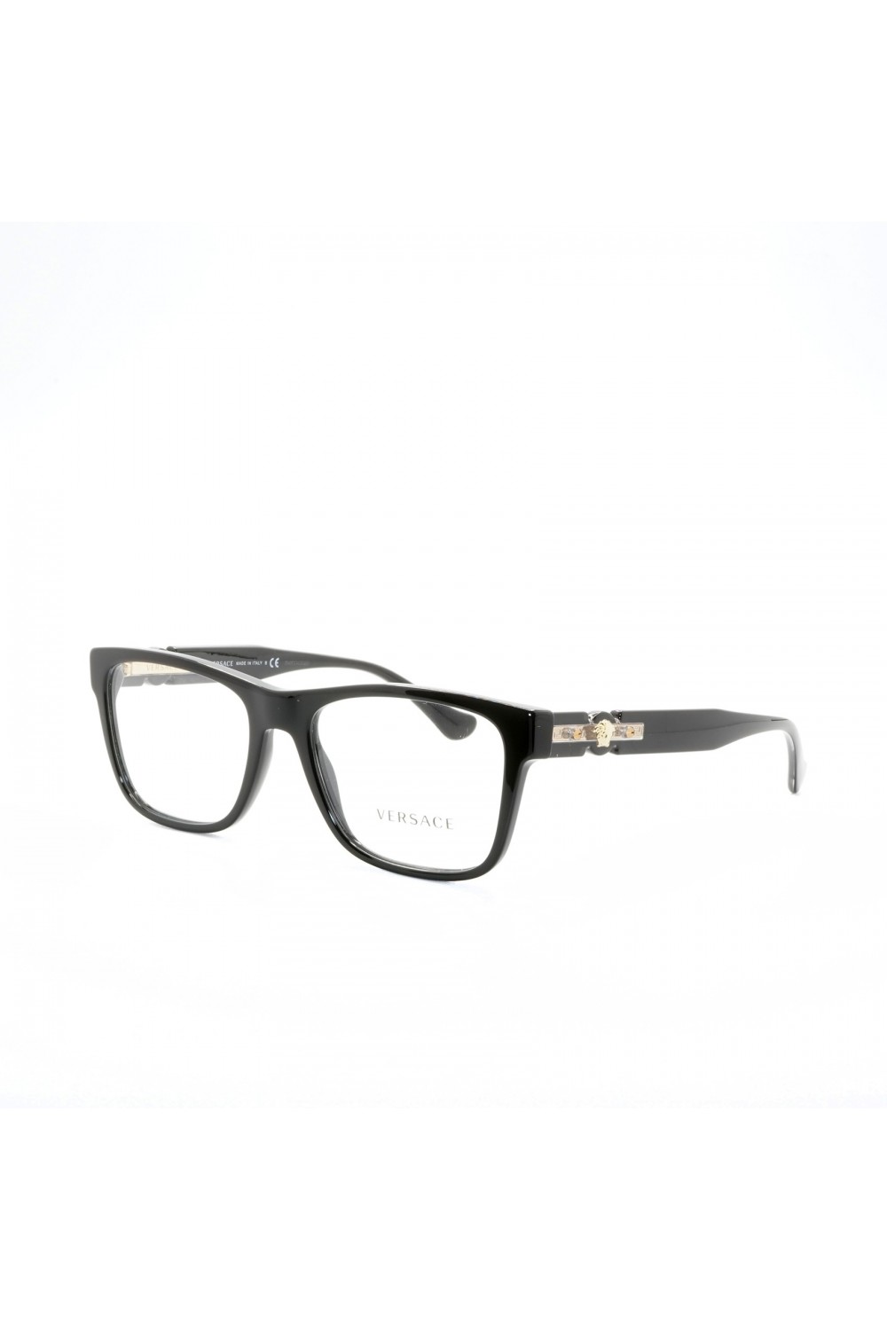 Versace - Occhiali da vista in celluloide rettangolari per uomo nero - 3303 GB1