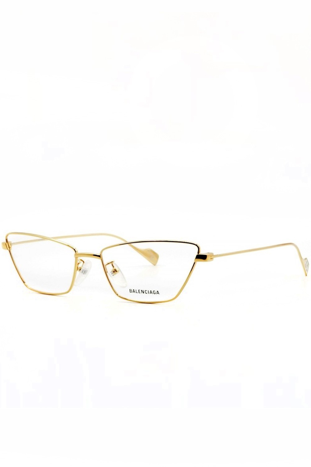 Balenciaga - Occhiali da vista in metallo cat eye per donna nero, oro - BB0091O