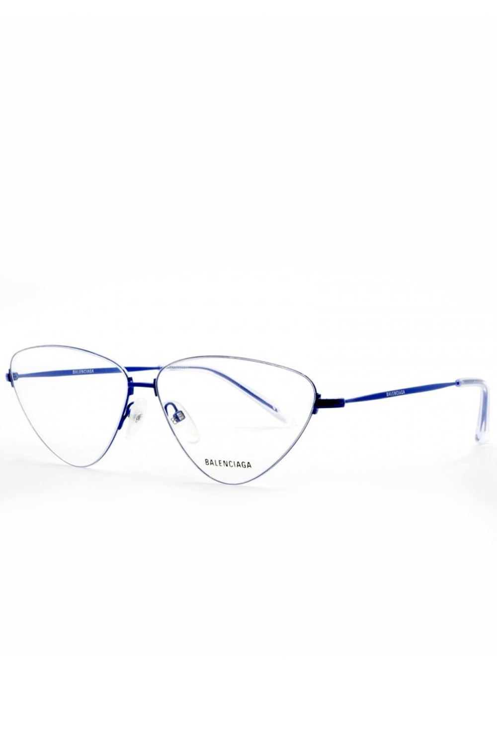 Balenciaga - Occhiali da vista in metallo cat eye per donna blu - BB0015B 004