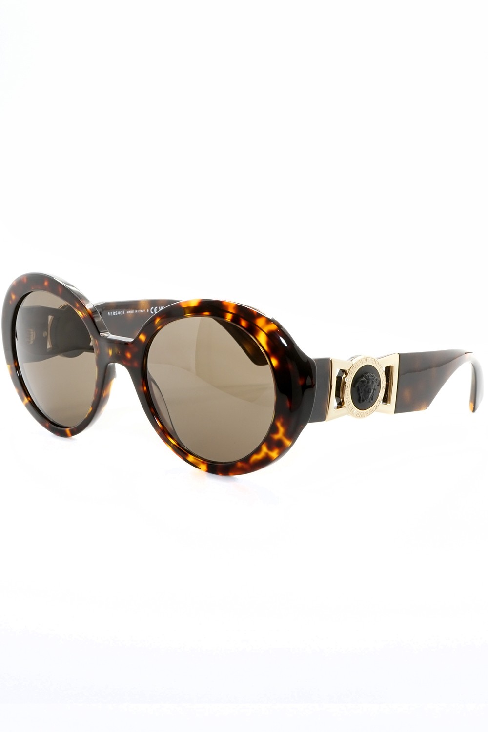 Versace - Occhiali da sole in celluloide tondi per donna tartarugato - 4414