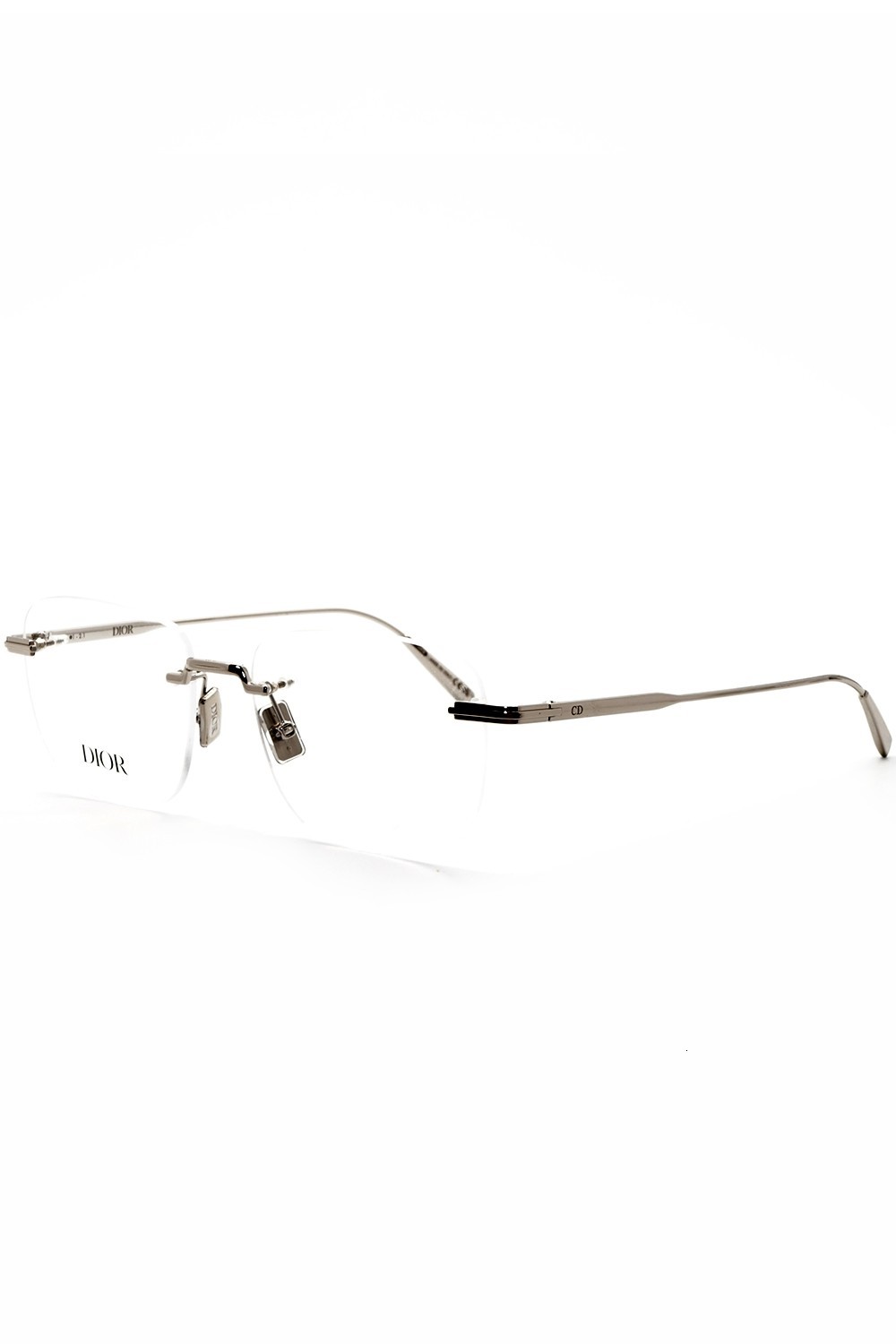 Christian Dior - Occhiali da vista in metallo glasant squadrati per uomo silver