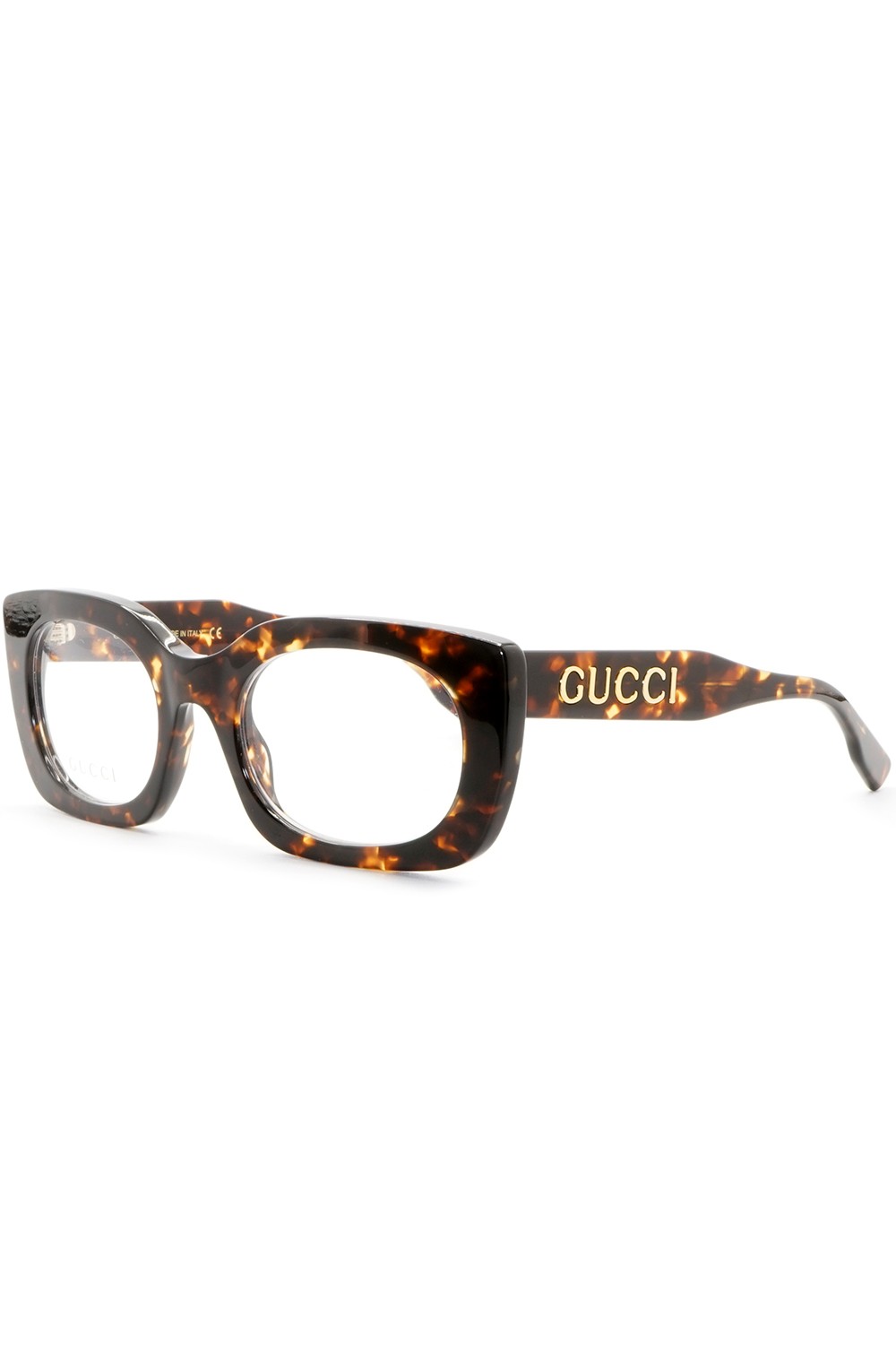 Gucci - Occhiali da vista in celluloide rettangolari per donna tartarugato -