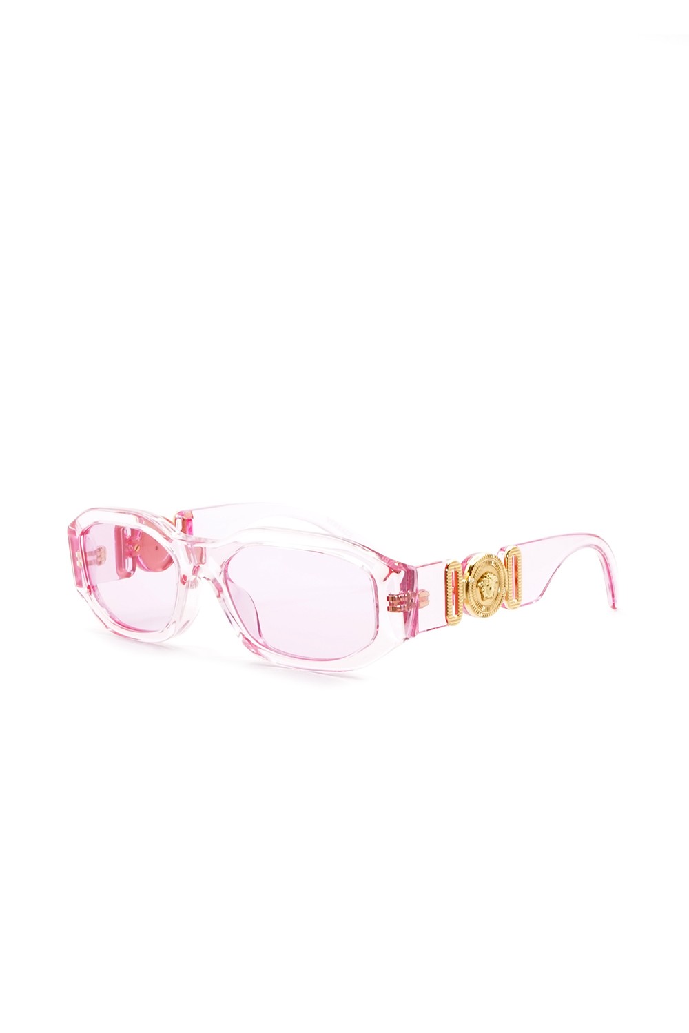 Versace - Occhiali da sole in celluloide rettangolari per bambini rosa -