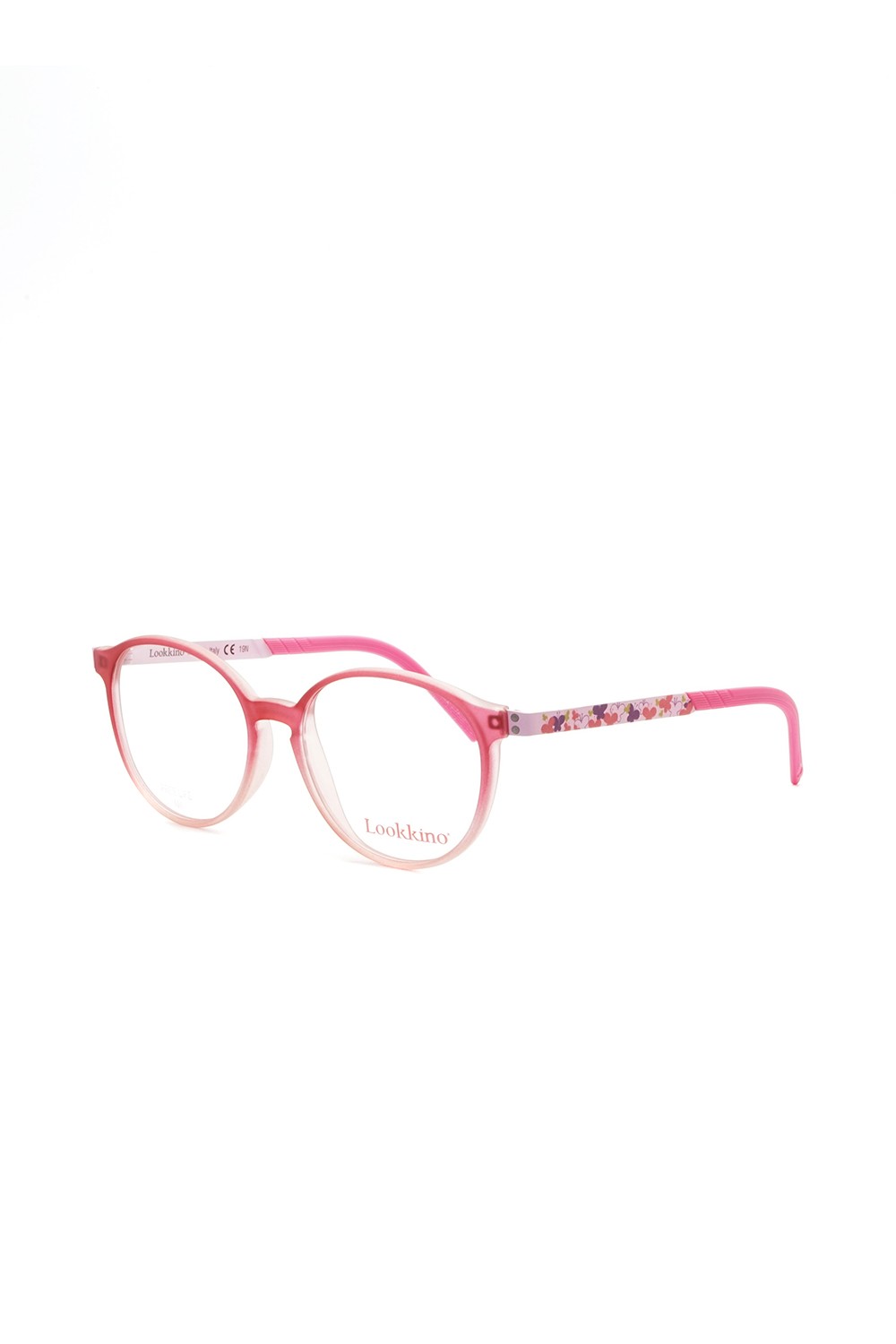 Lookkino - Occhiali da vista in plastica tondi per bambina rosa - 3759 W368
