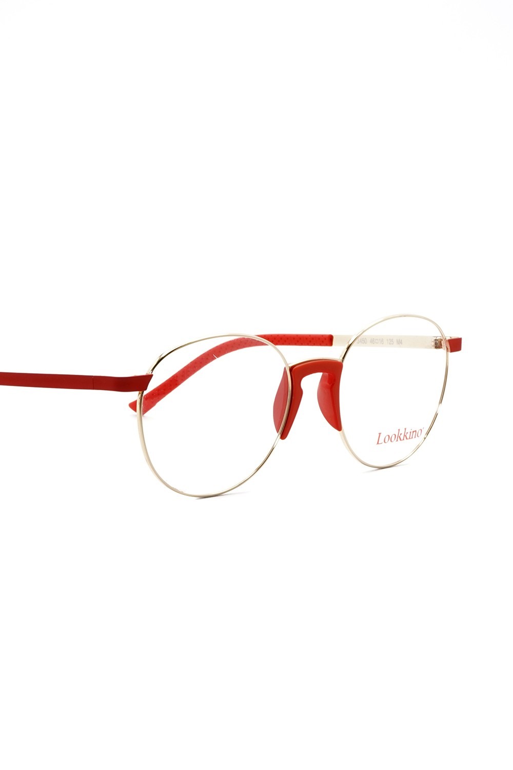 Lookkino - Occhiali da vista in metallo tondi per bambini rosso
