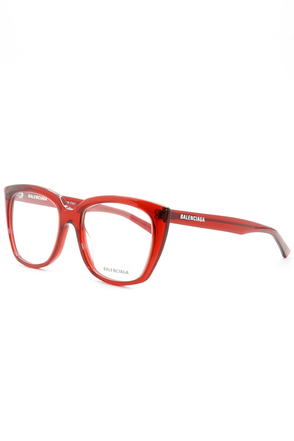 Balenciaga - Occhiali da vista in celluloide squadrati per donna rosso -
