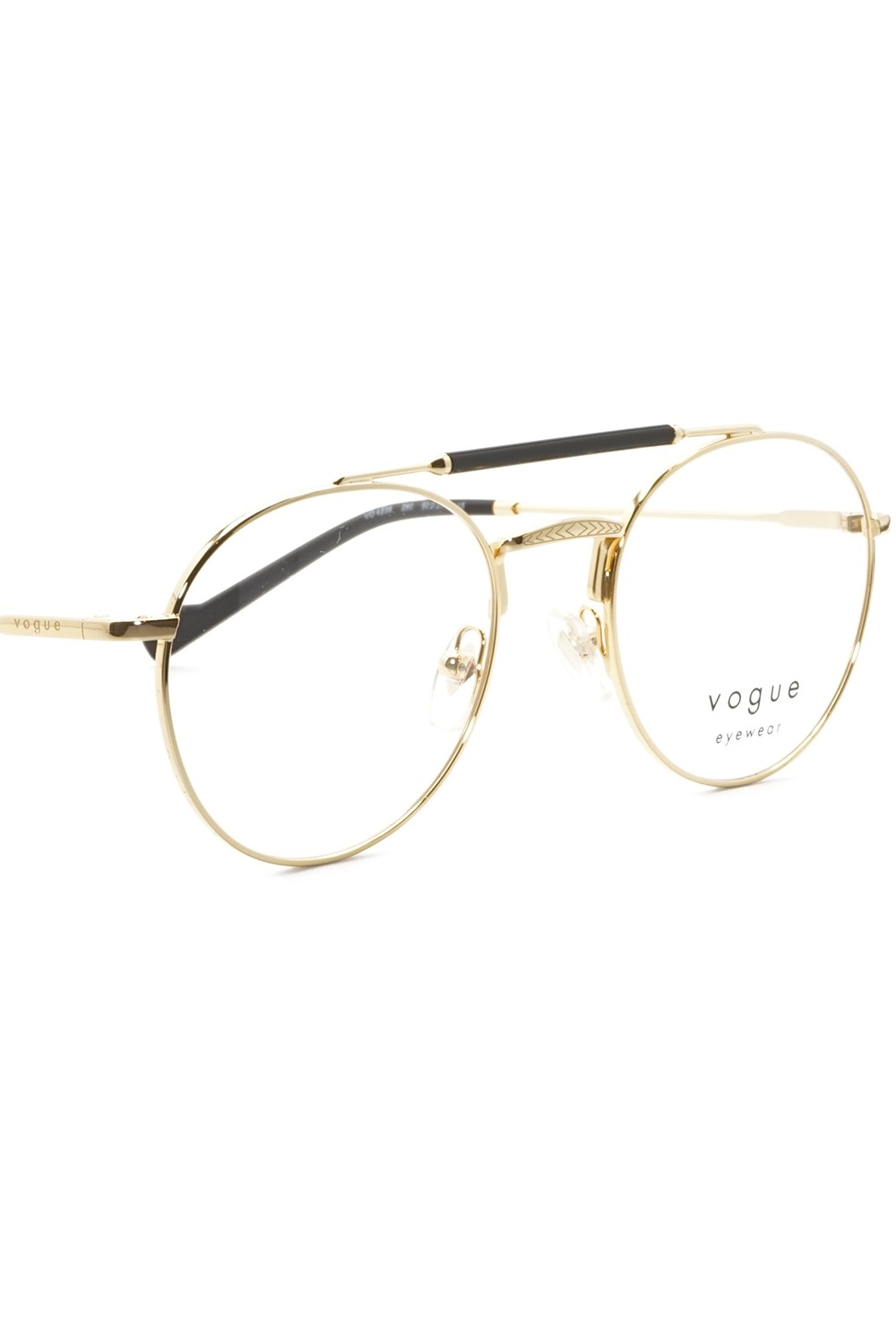 Vogue - Occhiali da vista in metallo tondi unisex oro