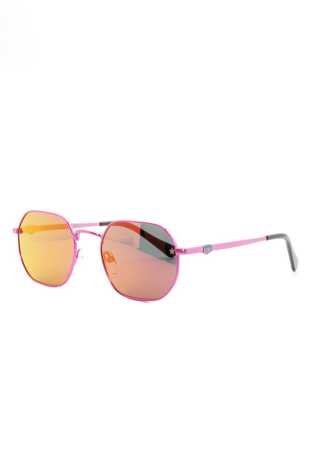 Chiara Ferragni - Occhiali da sole in metallo esagonali per ragazza rosa -