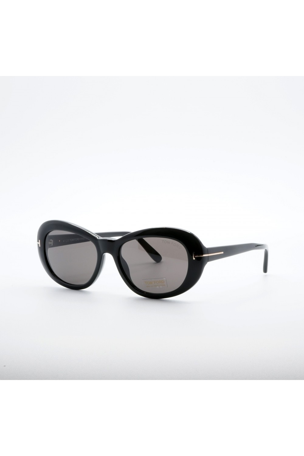 Tom Ford - Occhiali da sole in celluloide ovale per donna nero, tartarugato