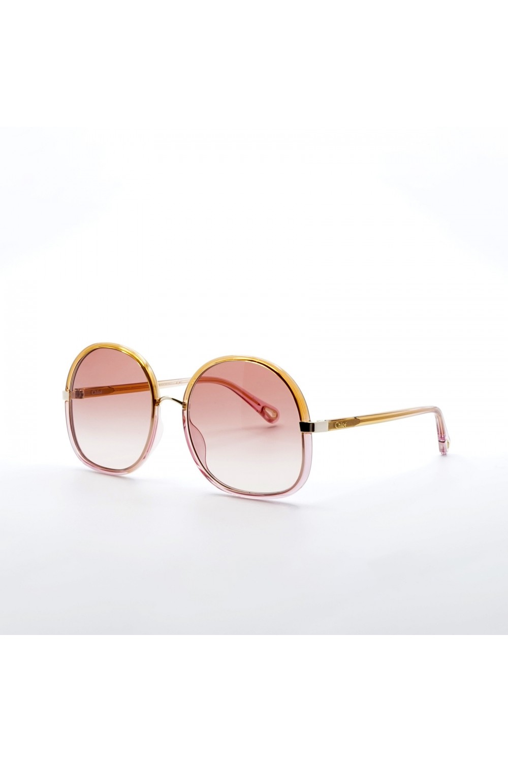 Chloè - Occhiali da sole in celluloide tondi per donna rosa - CH0029S 002