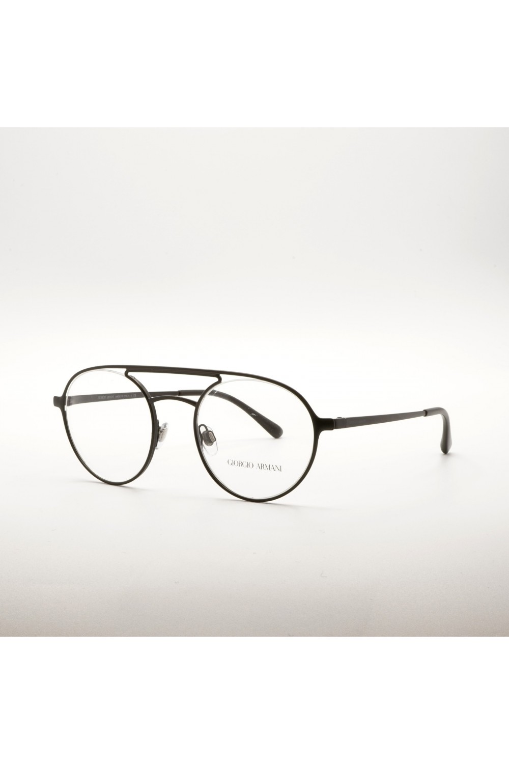 Giorgio Armani - Occhiali da vista in metallo tondi unisex nero satinato -