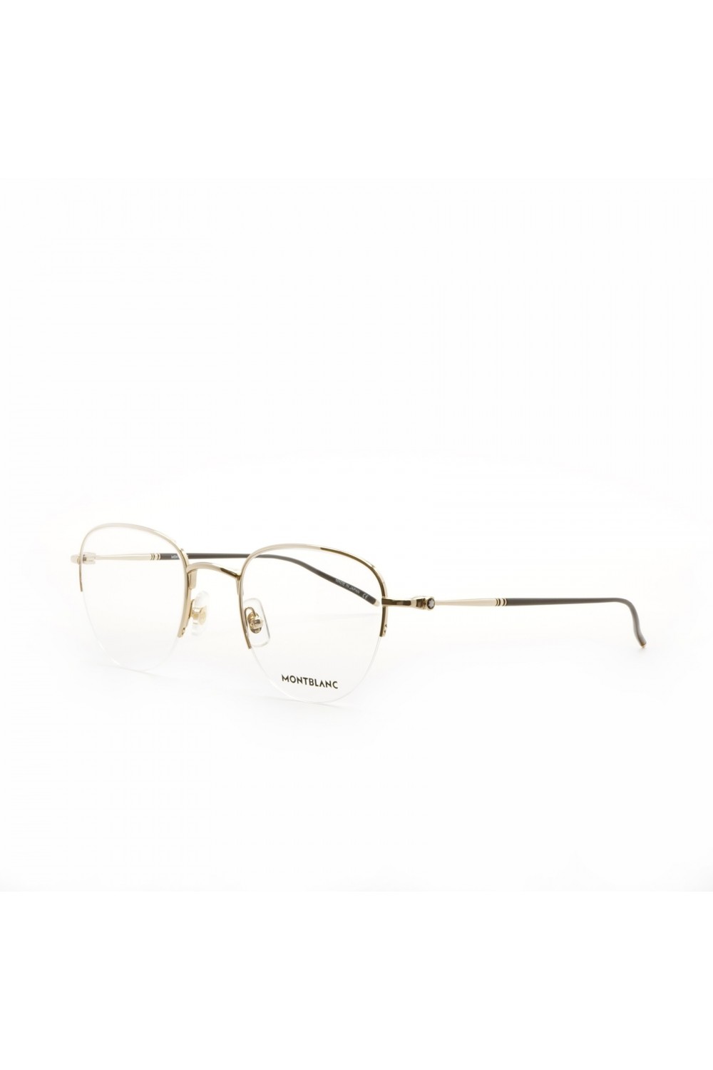 Montblanc - Occhiali da vista in titanio tondi per uomo oro - MB0129 004