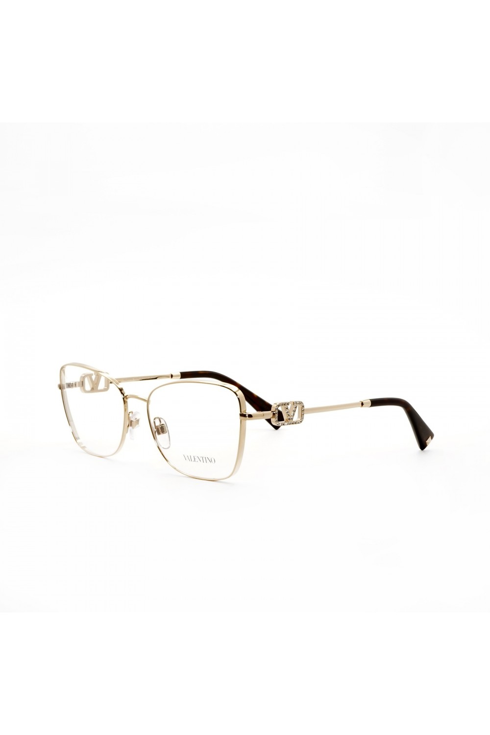Valentino - Occhiali da vista in metallo squadrati per donna oro - VA1019 3003